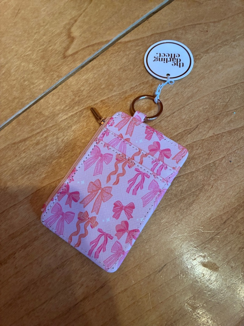 Pink Bow Cardholder Keyring - Picture 2 of 2